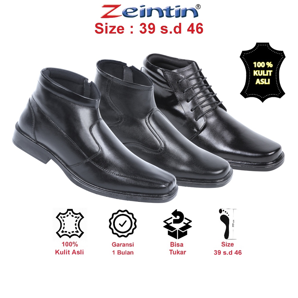 KODE B62A Zeintin  Sepatu Boots Pria Sepatu Pdh Pdl Pria Kasual Sepatu Kulit Pria Kuliah Kerja Zeint