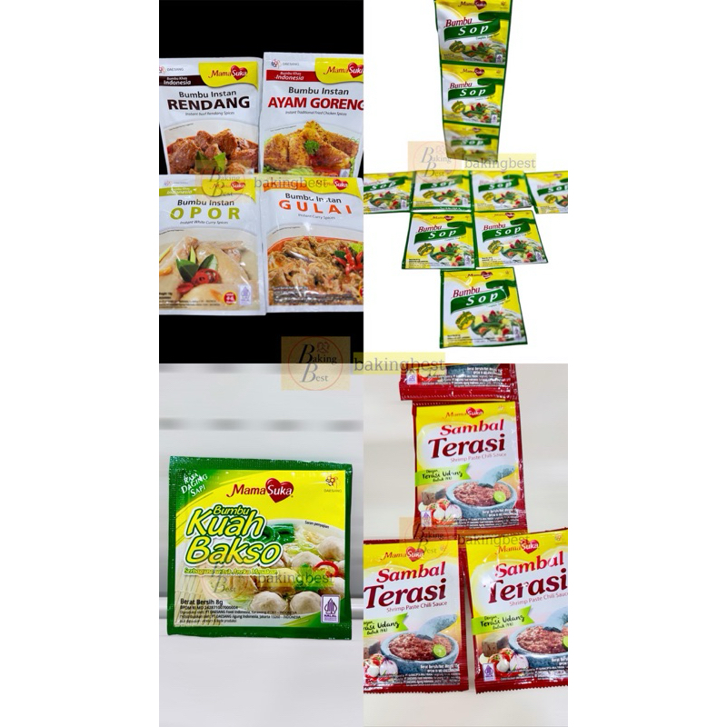 

BUMBU INSTANT TERLARIS ! MamaSuka Halal BPOM RI Bumbu , Terasi , Sop , Gulai , Opor , Ayam Goreng
