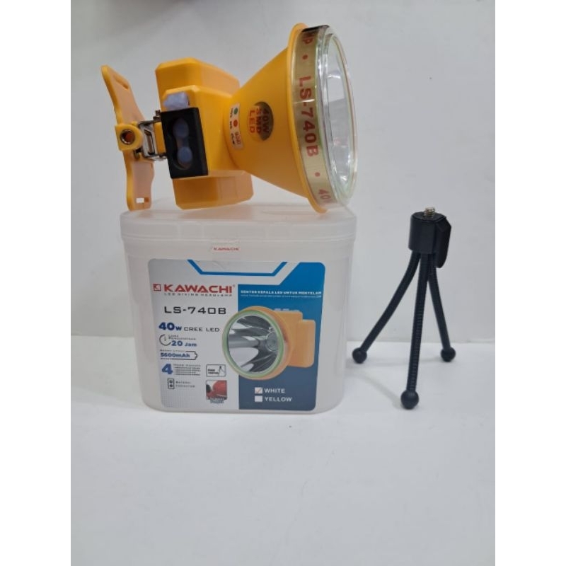 Senter Kepala led menyelam Kawachi Ls-740B Cahaya Putih 40watt Tahan Hingga 12 jam 5600mAh
