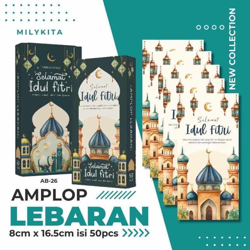 

Amplop Lebaran Idul Fitri Besar Premium Box isi 50pcs Angpao Motif 2025 Uang Tanpa Dilipat