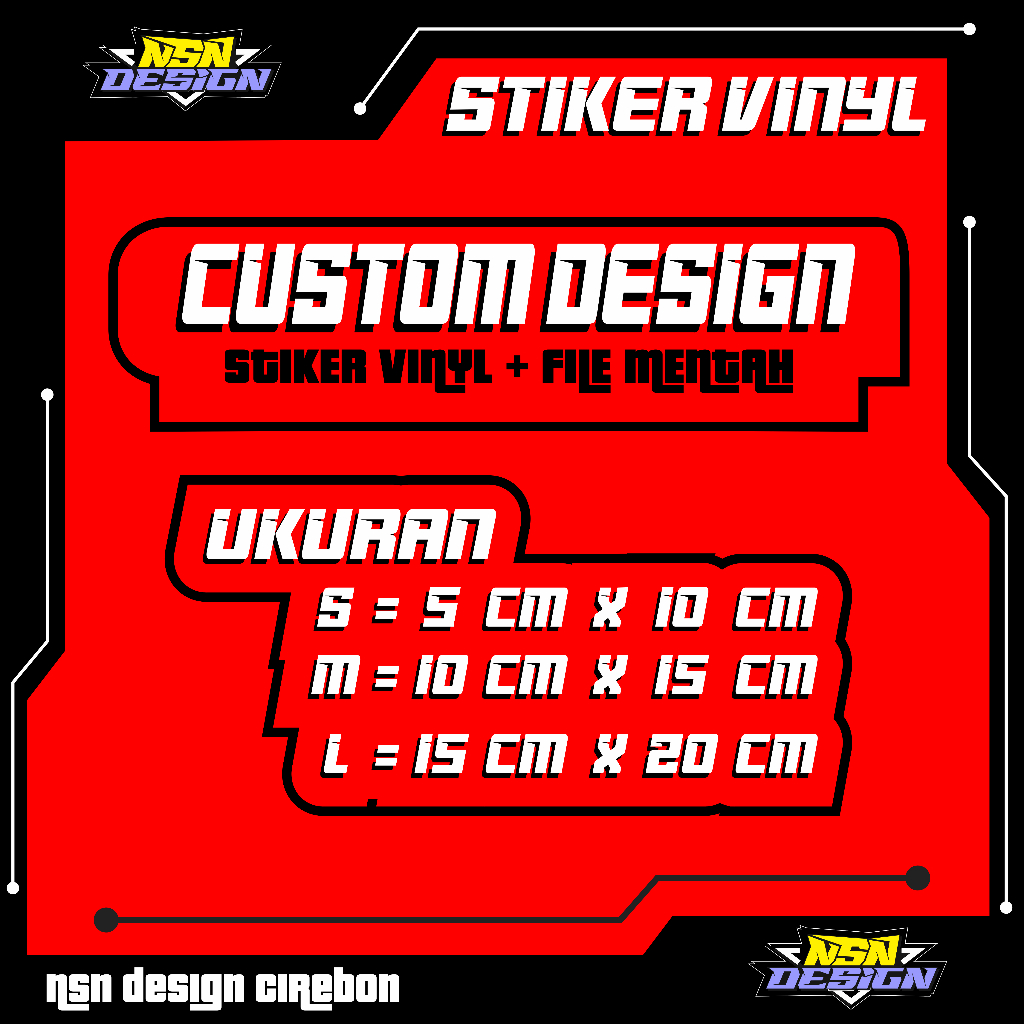 

(15 STIKER ) DESIGN STIKER VINYL NAMA + GAMBAR