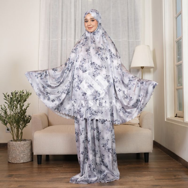 Mukena Laser Cut Armani Silk 2in1 Dewasa