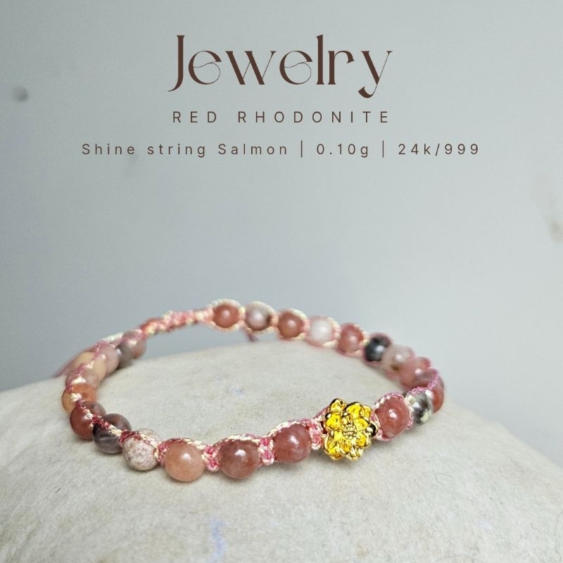 Gelang Bunga Emas / Gelang Charm Emas / Gelang Manik Kristal dan batu alam Charm Emas