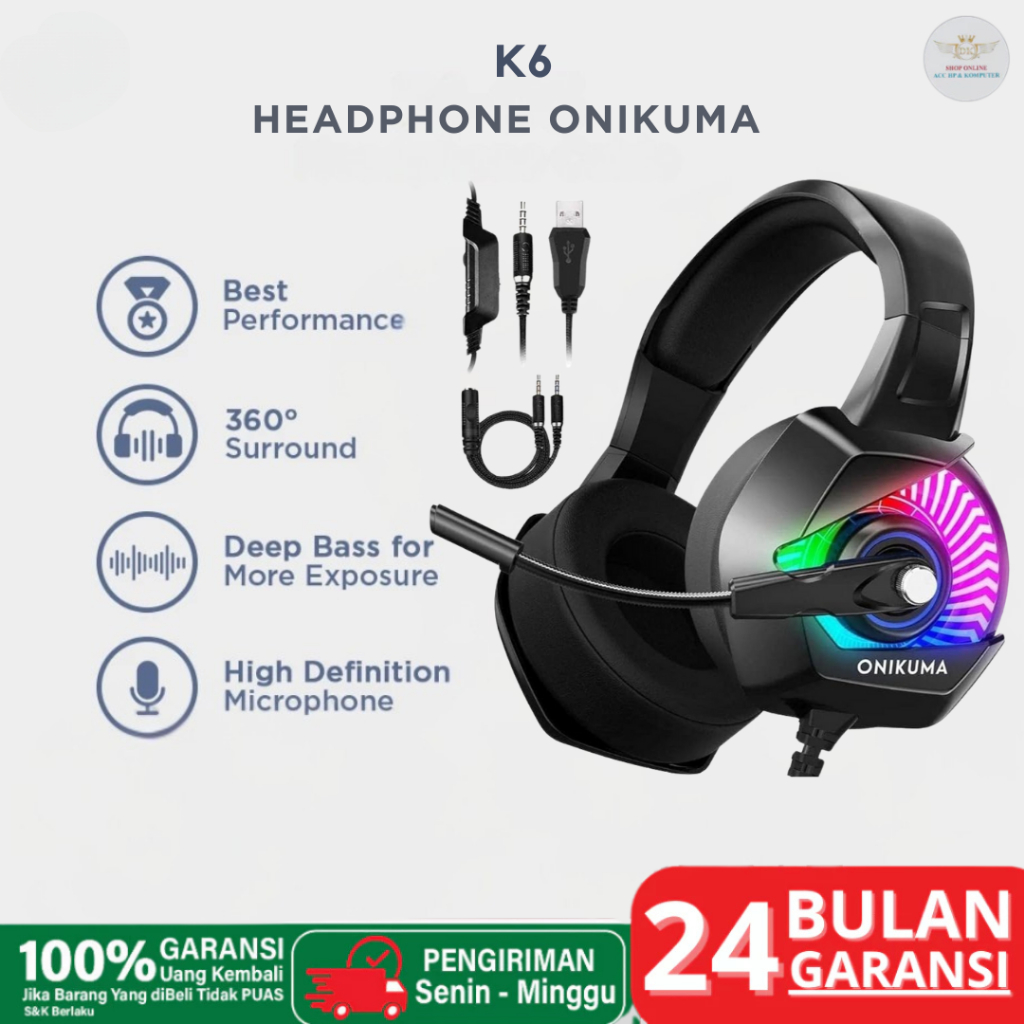 HEADPHONE ONIKUMA GAMING+MIC K6