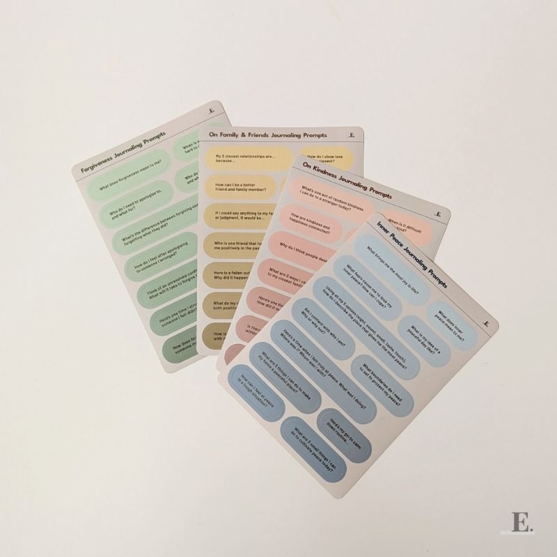 

Journaling Prompts Stickers on Virtues by Envision | Self Reflection Journal Sticker Set | Forgiveness Kindness Family and Friends Inner Peace Journal Prompts