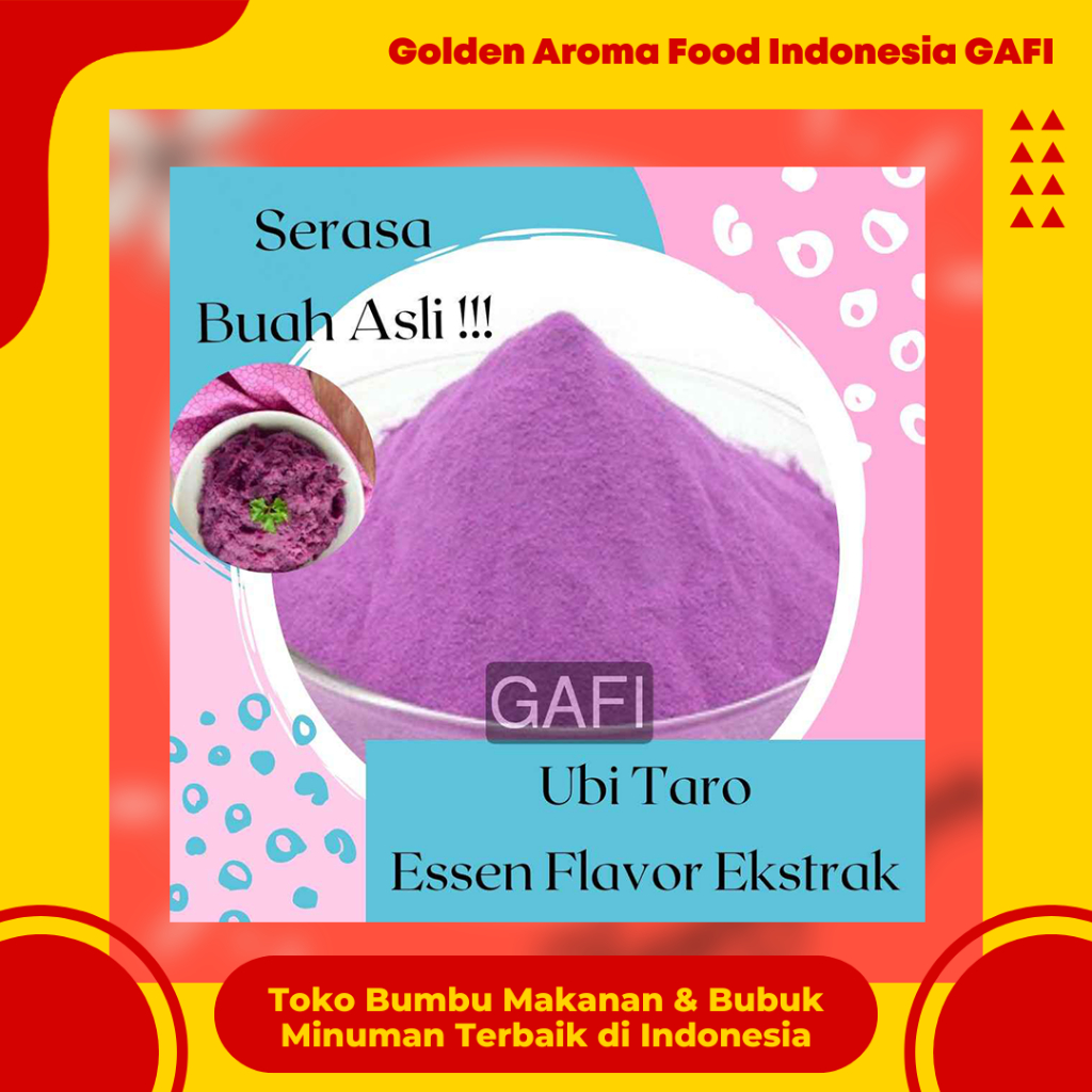 

Bubuk Taro Pure Efe 1/2 kg Murni Essen Flavour Ekstrak 500 Gram Serbuk Ubi Taro Essential Pure Plain Essence Flavor Extract no gula no creamer ESEN Murah Supplier GAFI Bandung Cookies Minuman Eskrim HALAL FOOD GRADE