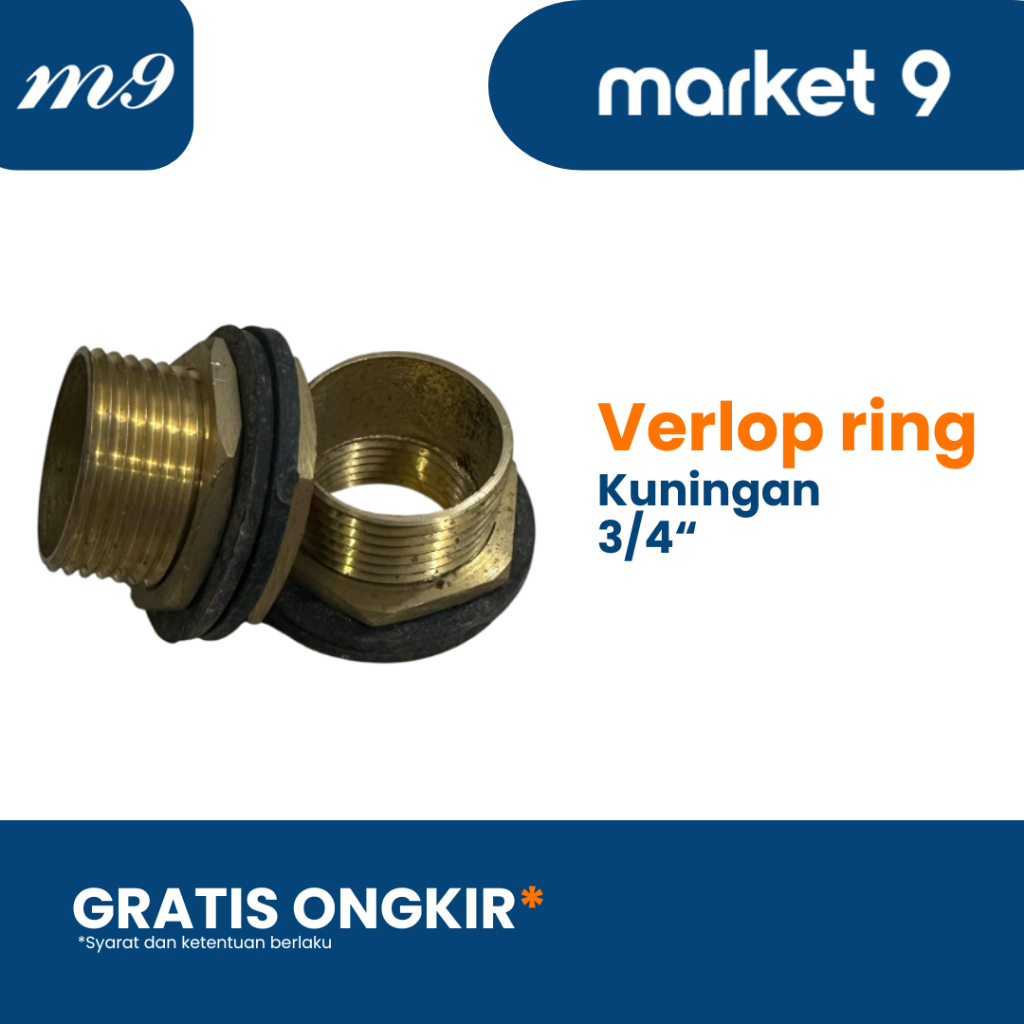 Mur Toren Kuningan / Mur Tandon 3/4 Inch / Verlop Toren 3/4 Inch
