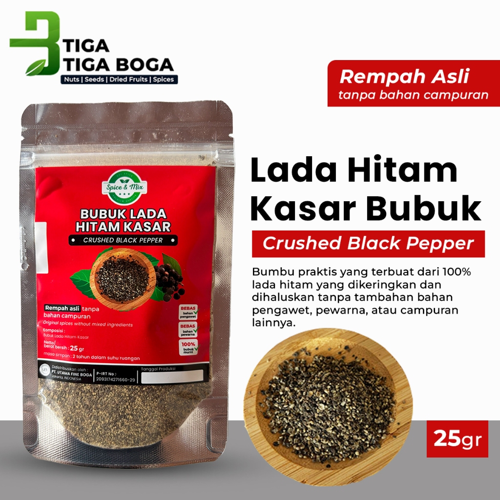 

Lada Hitam Kasar Bubuk / Crushed Black Pepper Spice & Mix