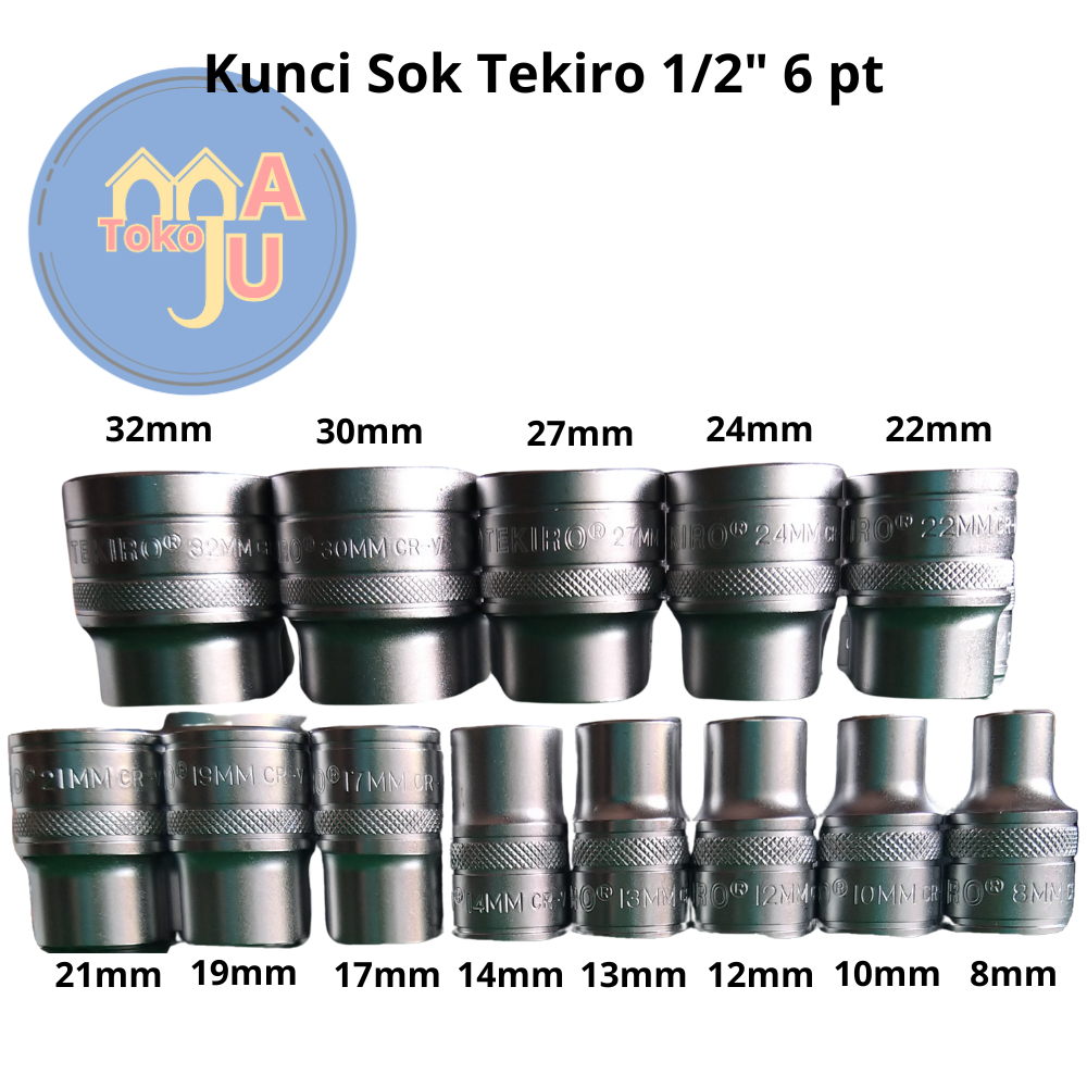 [ECER] Kunci Sok / Mata Sok / Anak Sok TEKIRO ORIGINAL 1/2" 6pt 8-32mm