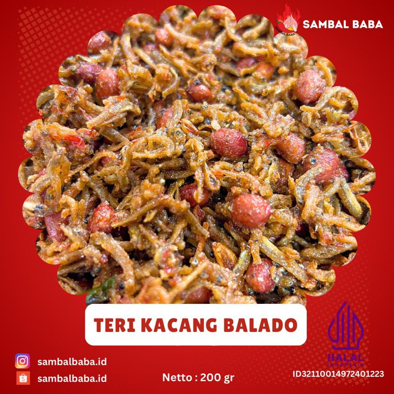

Teri Kacang Balado Pedas manis 200gram Full Teri medan