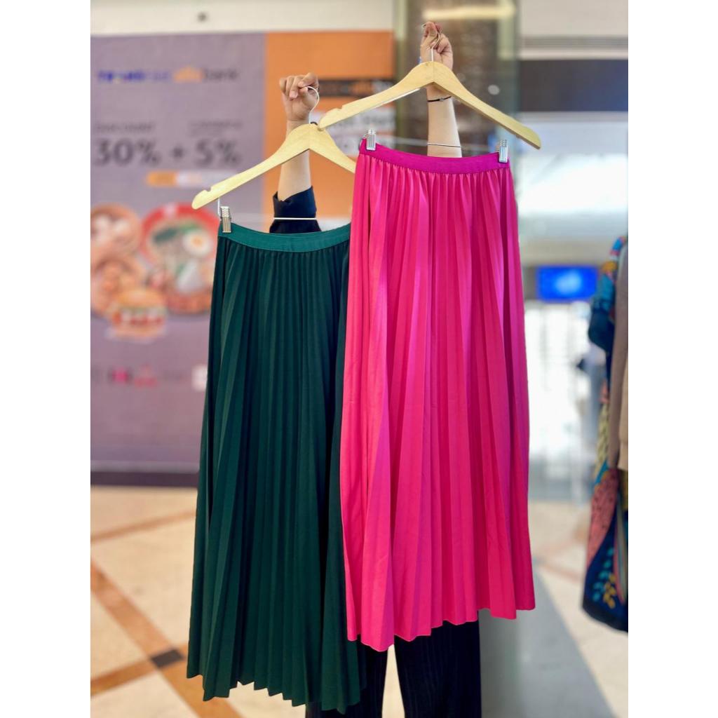 Rok Fira Fashion Muslim Bawahan Wanita - Imani Butik Rok Model Polos Lebaran Plisket Pinggang Full K
