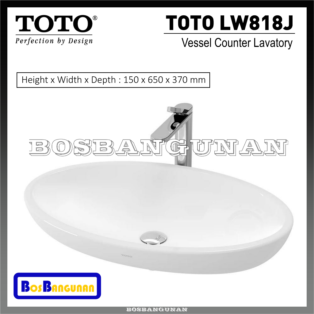 Wastafel TOTO LW 818 J / Wastafel TOTO LW818J / TOTO LW818J Vessel Counter Lavatory