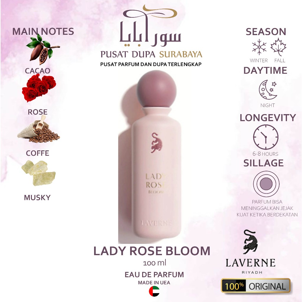 Parfum Asli Arab Original Premium Laverne / Lady Rose Bloom /Wanita