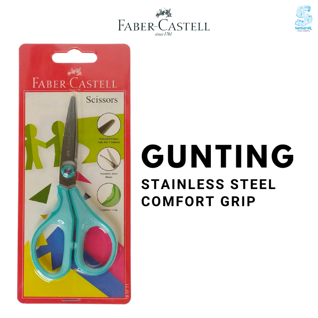 

Faber Castell 1871 Gunting Stainless Steel Comfort Grip Ujung Bulat Aman Untuk Anak - Biru Tosca