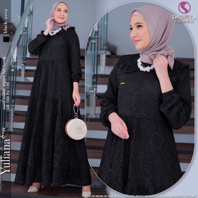 Dress pesta terbaruu... Dress brukat import full furing *❤️✅ *YULIANA*