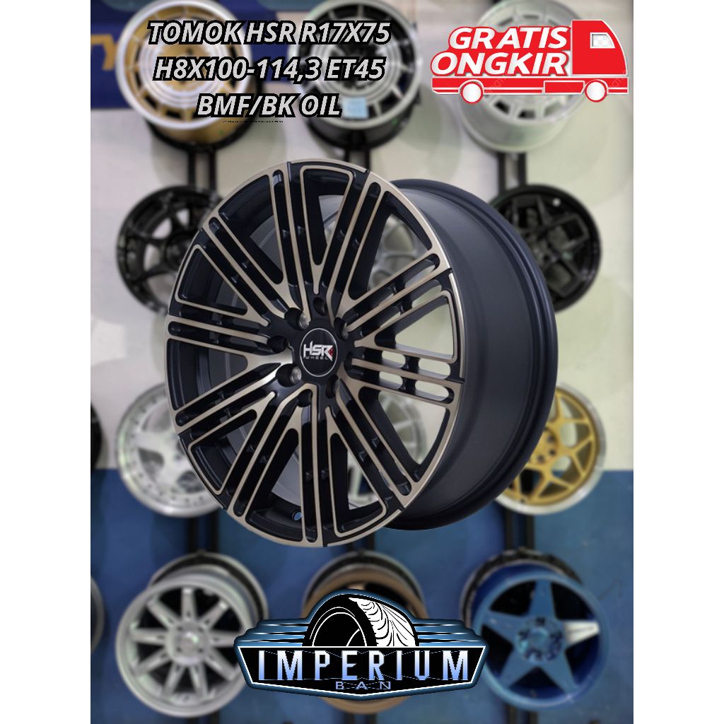 Pelek Mobil Racing Murah Merk Hsr tomok Original R17 Lubang 4 Pcd 100/114.3 Velg Mobil March Mirage 
