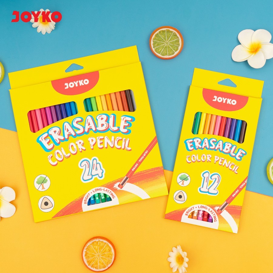 Joyko Erasable Color Pencil / Pensil Warna Dapat Dihapus Joyko CP-0130 Triangle Grip