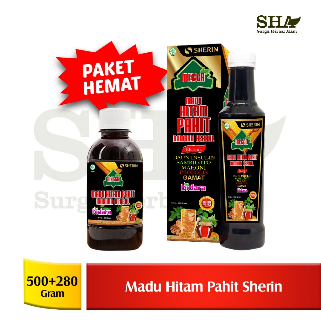 

Sherin - Madu Hitam Pahit Ruqyah Paket 2Pcs Untuk Menurunkan Gula Darah 500gr + 280gr