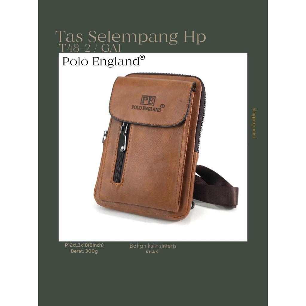 Polo England Tas Selempang Hp T48-2 Tas Selempang Kulit Tas Selempang Pria Wanita