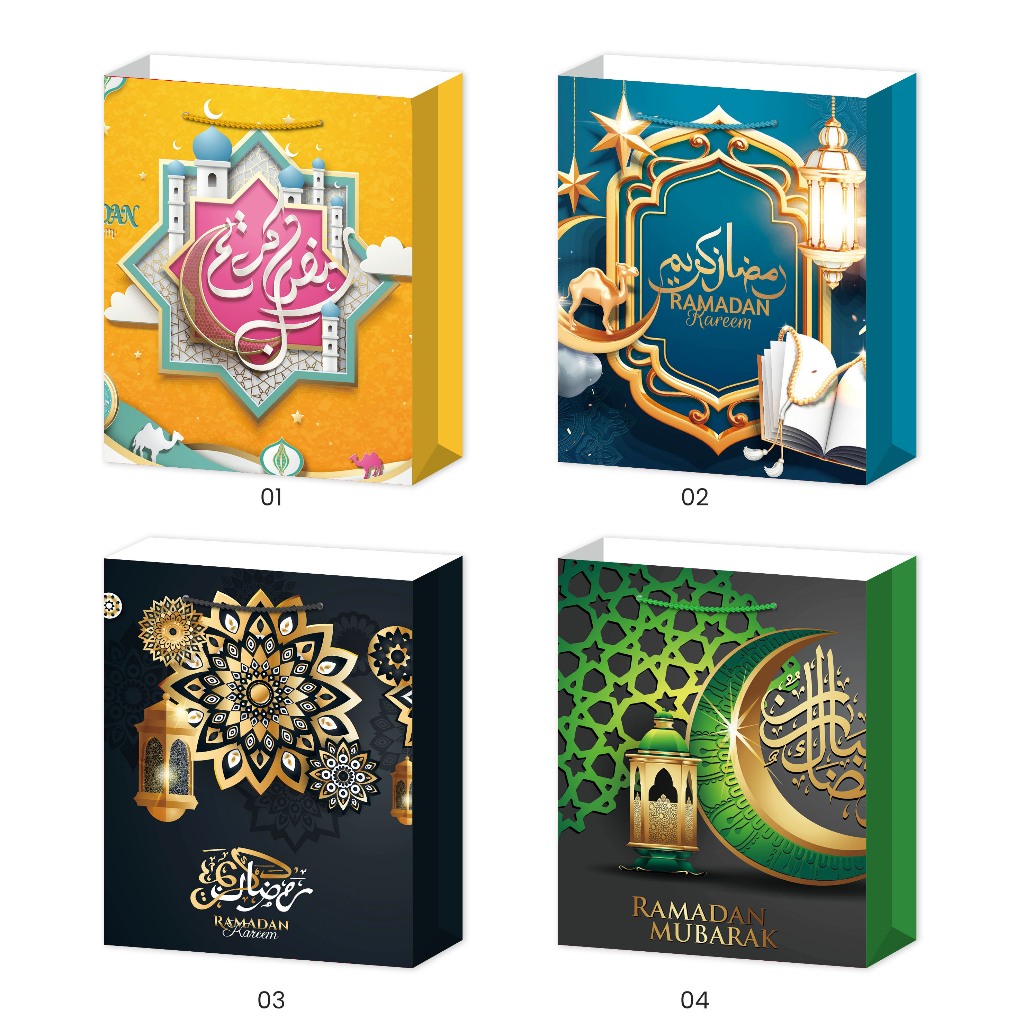 WWEISHOP Paper Bag Kado Lebaran Paper Bag Lucu Paper Bag Idul Fitri Kemasan Parcel Hadiah Lebaran ya