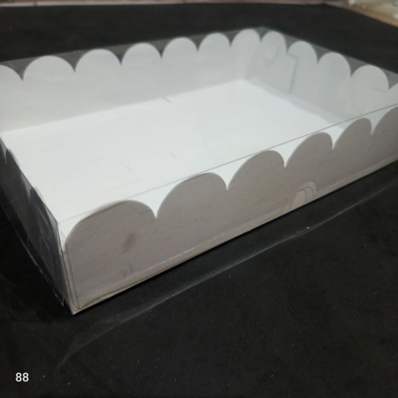 Box Mika Putih - Dus Donat- Dus Bolu-Kotak Pudding-Kotak Donat 27X18X5 (Isi : 10 Set) Tbk