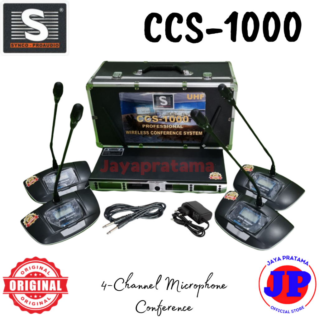 Synco Proaudio CCS1000 4-Channel Microphone Conference Original Mic Podium Meja Synco CCS-1000