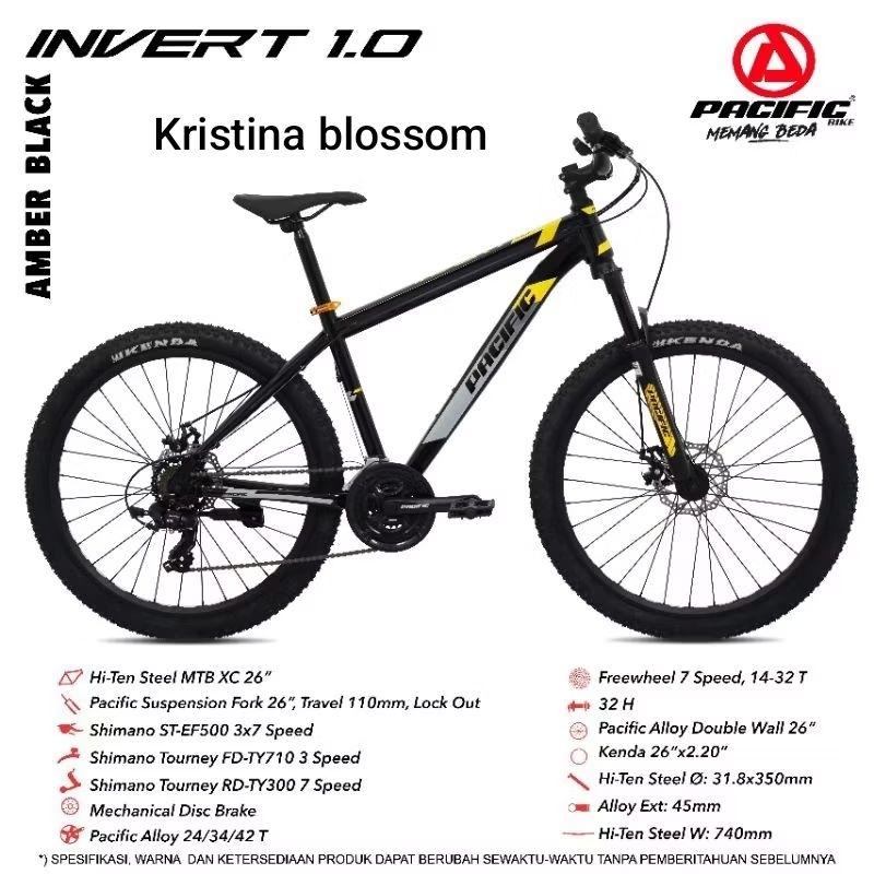 Sepeda MTB gunung 27.5 inch Exotic 2612 AM Pacific Invert Spazio 500 Exotic 2612 AH hydraulic 2.0 Al