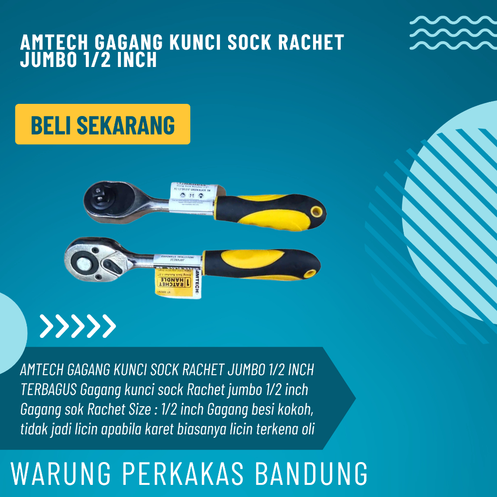 AMTECH Gagang Rachet 1/2 Gagang Kunci Shock Rachet Handle ORI 1/2''