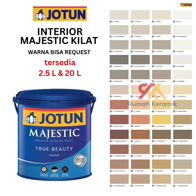 MAJESTIC TRUE BEAUTY Jotun Interior Sheen 2,5 L | Cat Tembok Interior Kilat / Cat tembok Interior Ki