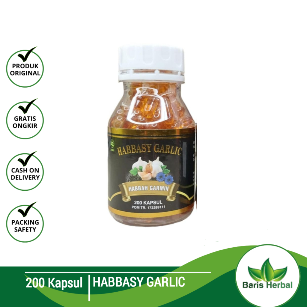 Habbasyi Garlic Habbah Garmin | Habbatussauda Dengan Garlic Oil - 200 Kapsul