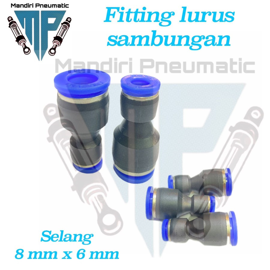 fitting pneumatic selang 8mm-6mm