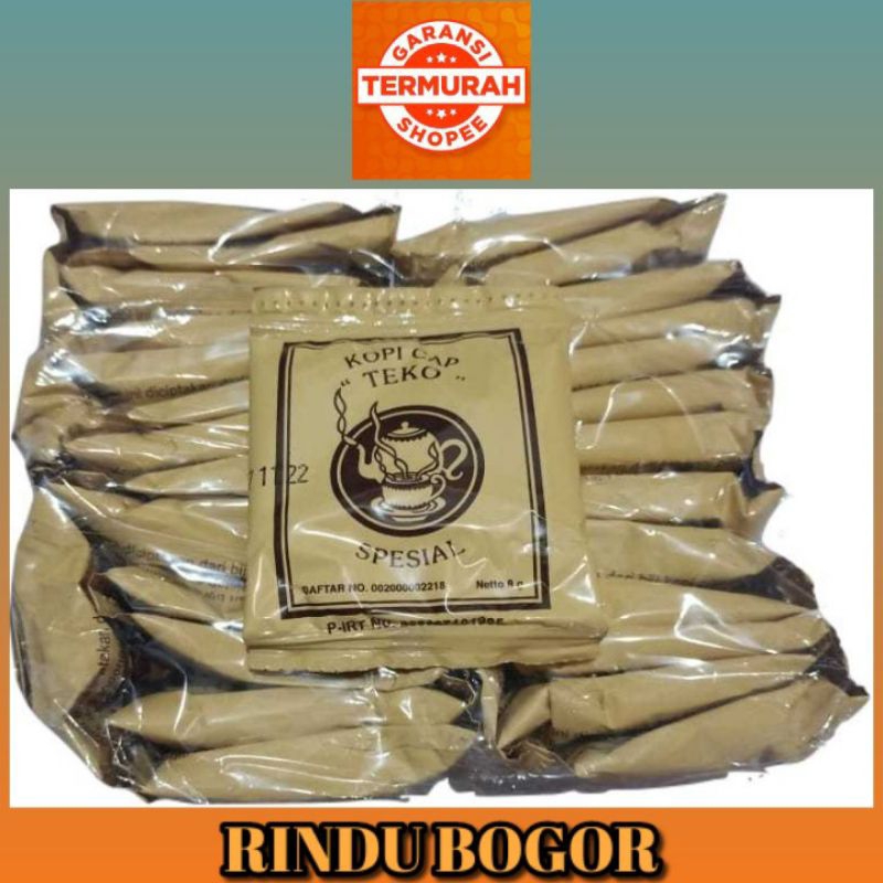 

Kopi Cap Teko Spesial Kemasan Plastik 1 Pack isi 30 Sachet @8gram kopi murni tanpa gula giling halus Kopi Khas bogor