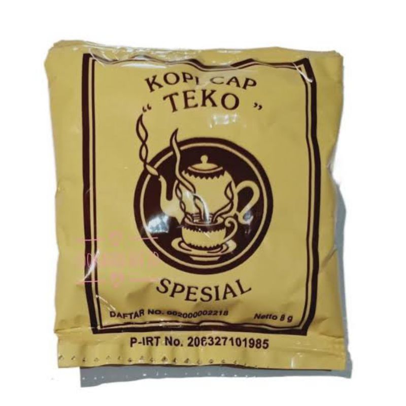 

Kopi Cap Teko Spesial Kemasan Plastik 1 Pack isi 30 Sachet @8gram kopi murni tanpa gula giling halus