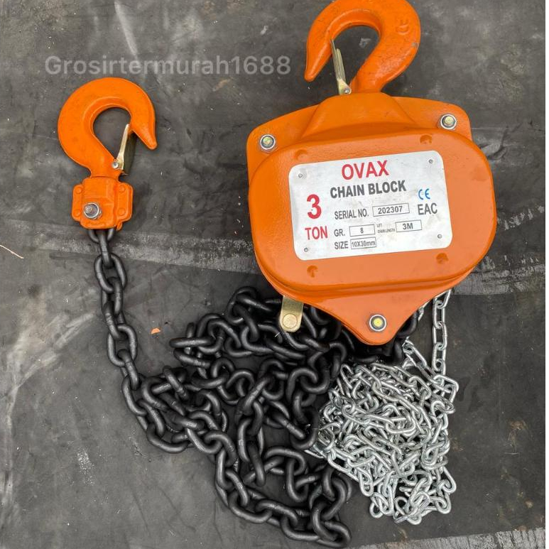 Chain Block / Takel 3 Ton x 3 1 Jalur Meter OVAX / Takel 3 Ton x 3 2Jalur