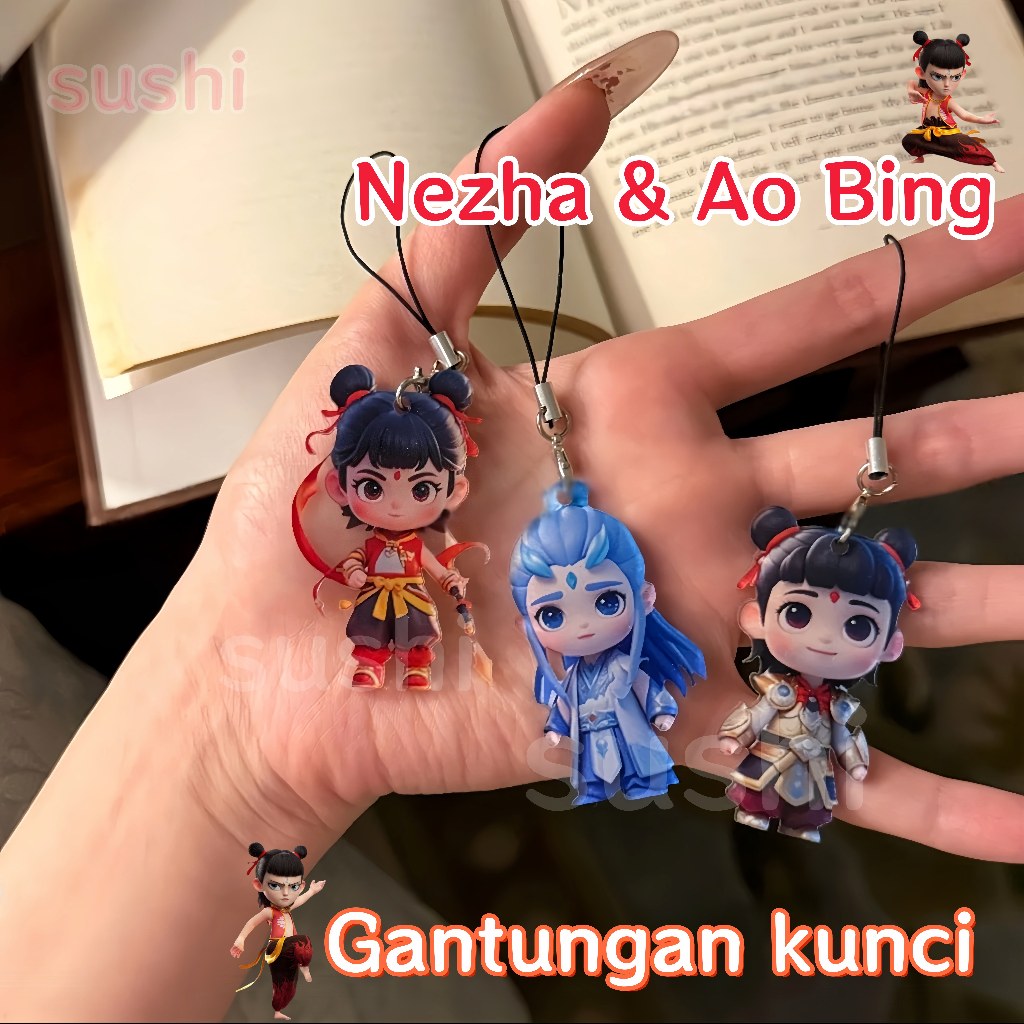 Nezha Gantungan kunci/Ao Bing Gantungan kunci/keychain/ Boneka Ao Bing Gantungan Tas gantungan kunci