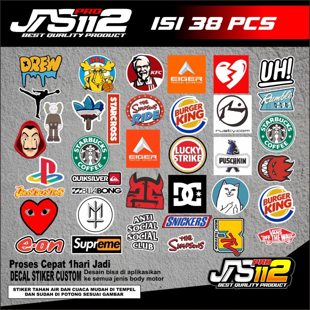 

STICKER PACK FASHION BRAND LOGO | STICKER TUMBLR STIKER LAPTOP KOPER HELM STIKER LOGO USAHA STIKER DISTRO