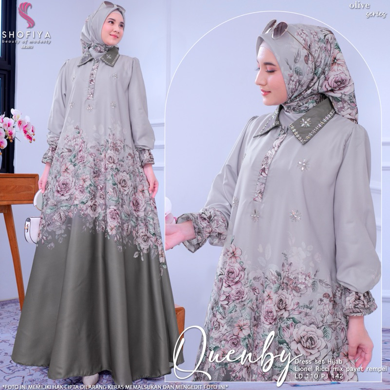 GAMIS SET HIJAB QUENBY ORIGINAL BY SHOFIYA