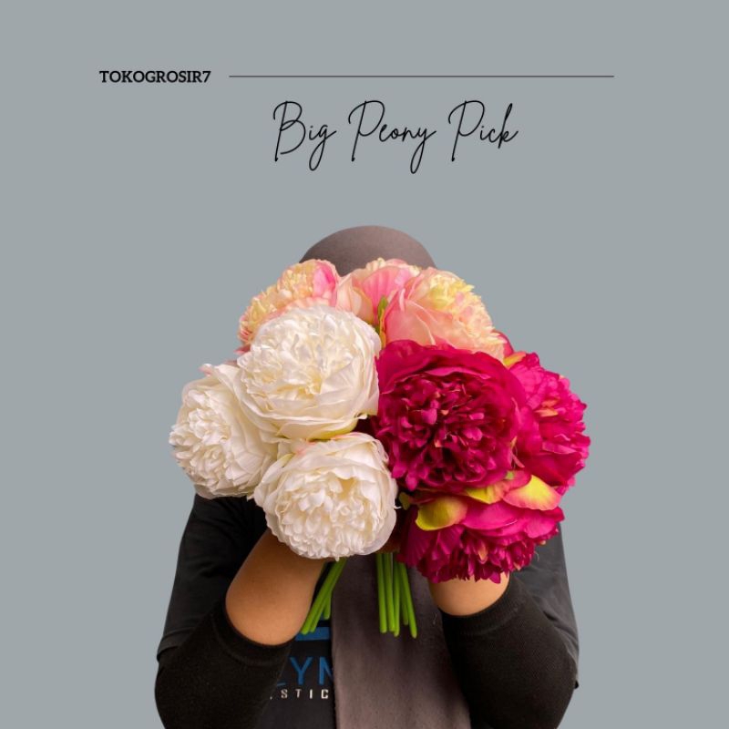 BUNGA PALSU BIG Peony pick 1 TANGKAI Artificial Flower buket Decoration BUNGA PEONY BESAR