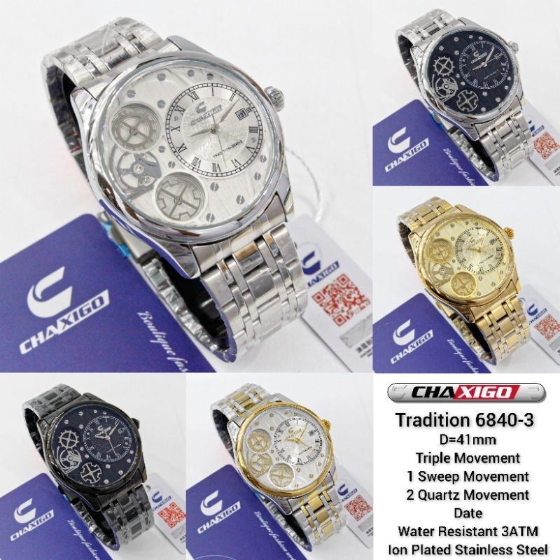 Jam Tangan Pria Chaxigo Tradition 6840-3 Original