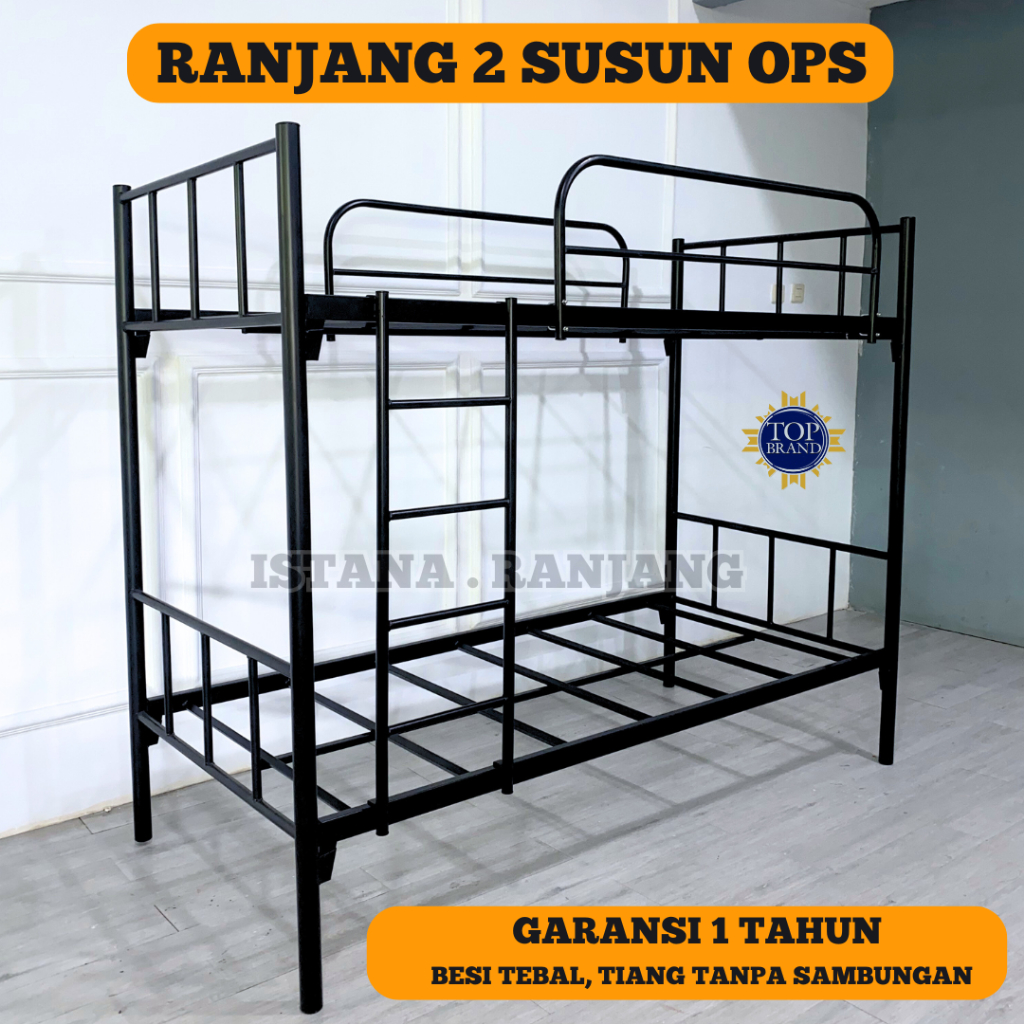 Ranjang Tingkat Besi | Bunk Bed Susun Minimalis | Dipan Kasur Tingkat