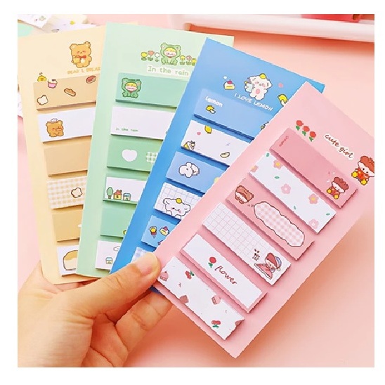 

Mini Memo Lucu 6 in 1 / Sticky Notes Label Karakter / Penanda Buku Memo Stick / Stationery Memo Pad