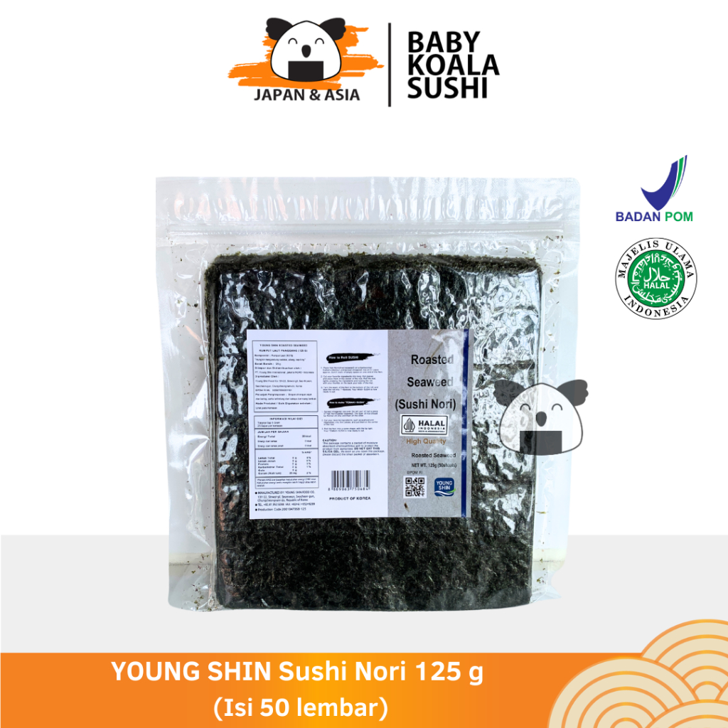 

EG YOUNG SHIN Sushi Nori Kimbab 125 g Isi 50 Lembar Nori Gimbab Import Lembar Rumput Laut