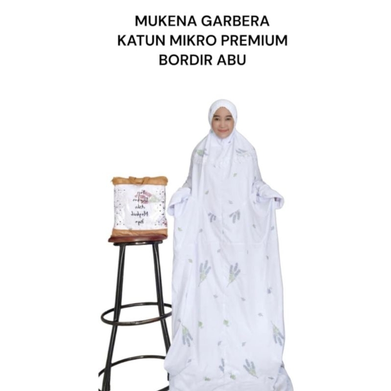 Mukena Terusan Dewasa Garbera Katun Mikro