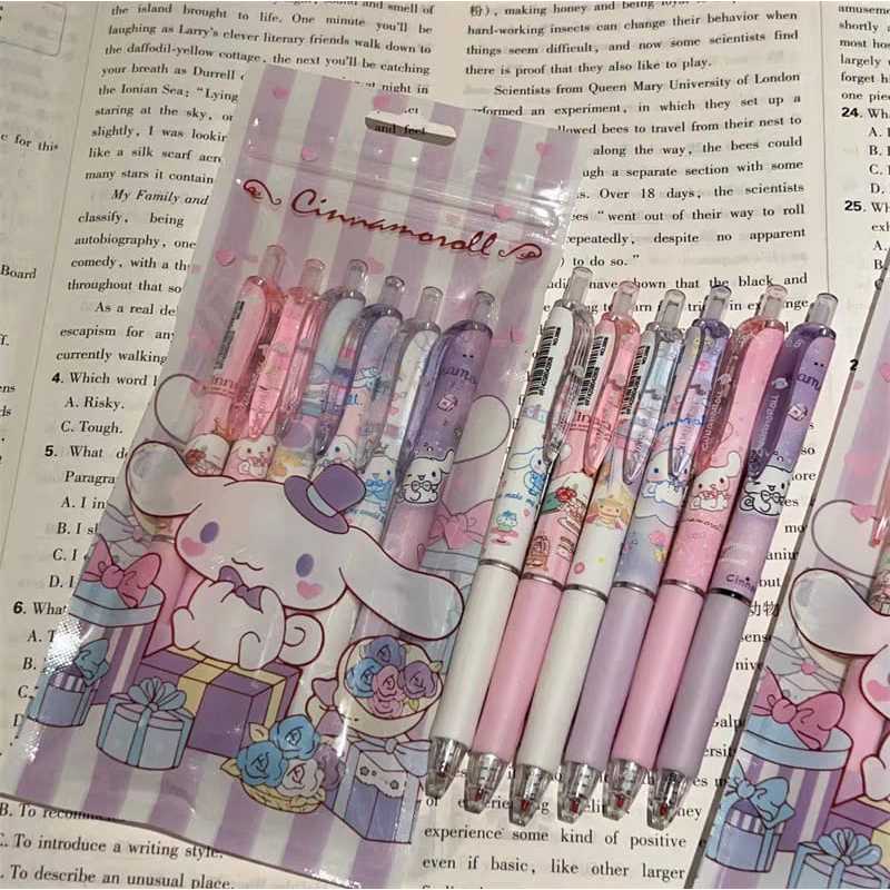 

[GEMAS] 6Pcs Pulpen Gel Mekanik Karakter Cinnamonroll Import Murah Alat Tulis