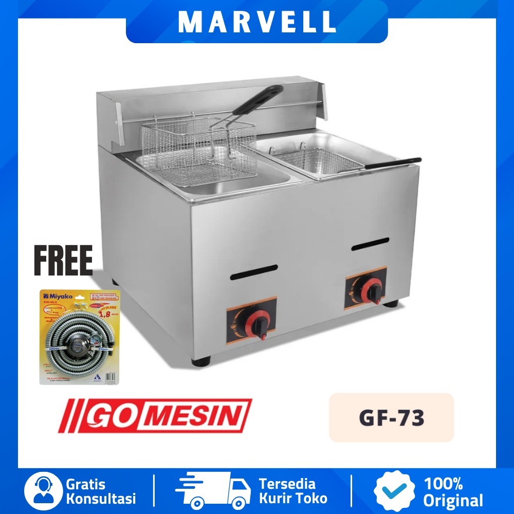 Getra Gf 102g Deep Fryer Gas 2 Tangki Mesin Penggorengan Gas 12 Liter
