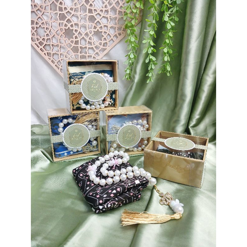 hampers idul fitri | hampers sajadah & tasbih