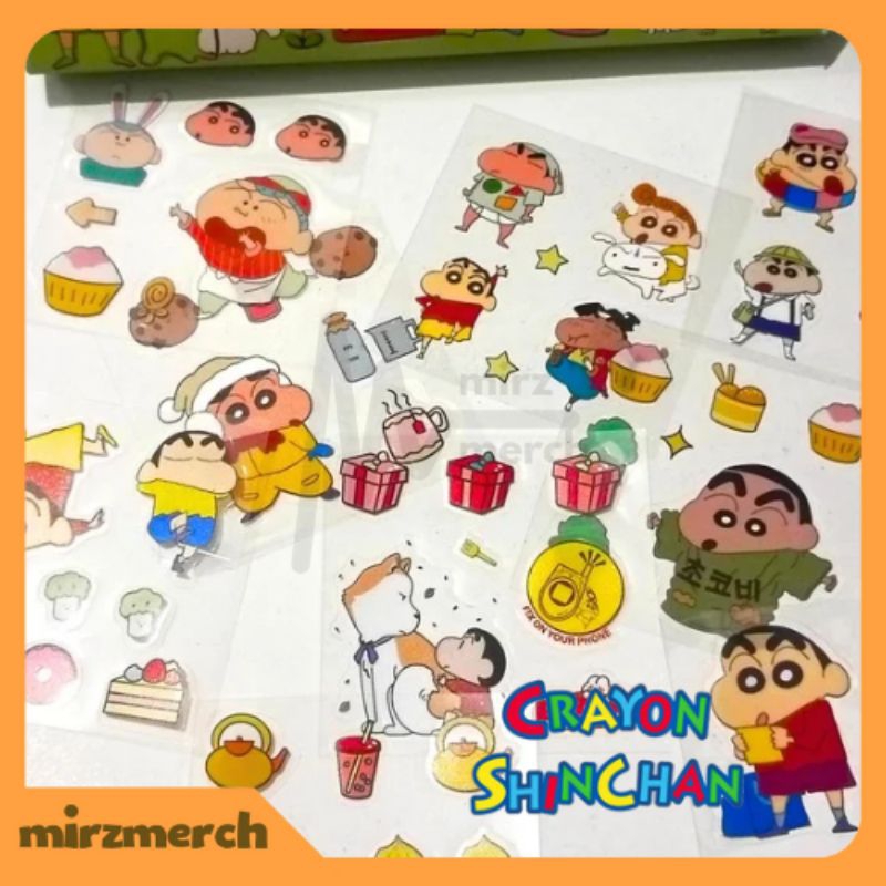 

Sticker Anak Karakter Crayon Shinchan Lucu Korea Aesthetic Ecer Isi 5 Lembar/10 Lembar Waterproof Murah