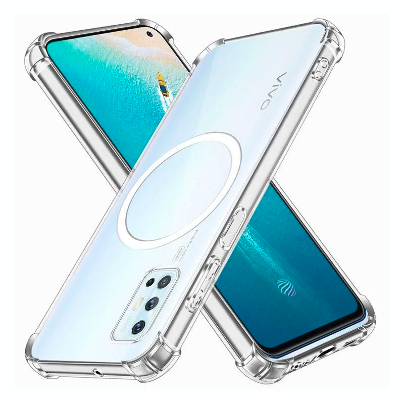 Case VIVO V19 MAGSAFE Wireless Magnetic Tpu Premium Bumper Magnetic Clear Softcase
