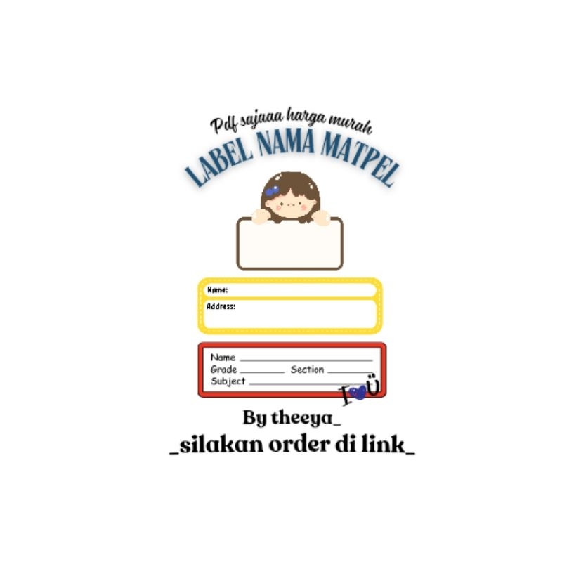 

Label Nama Mata pelajaran Book