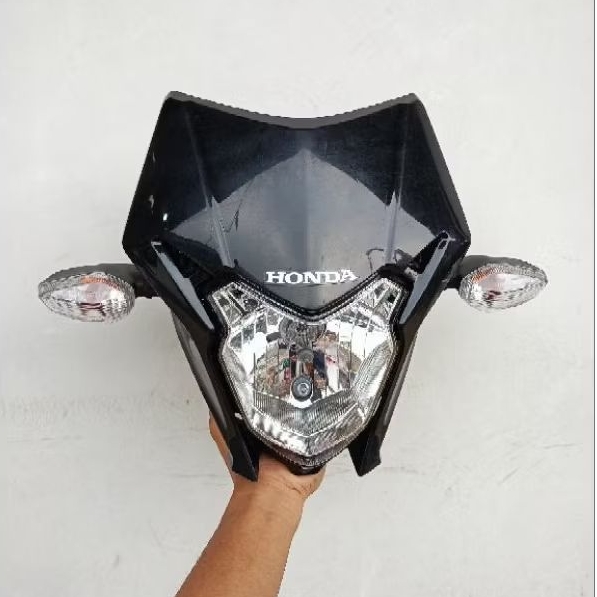 batok headlamp headlight reflektor lampu depan crf 150L original hitam full set spedo dan sein batok